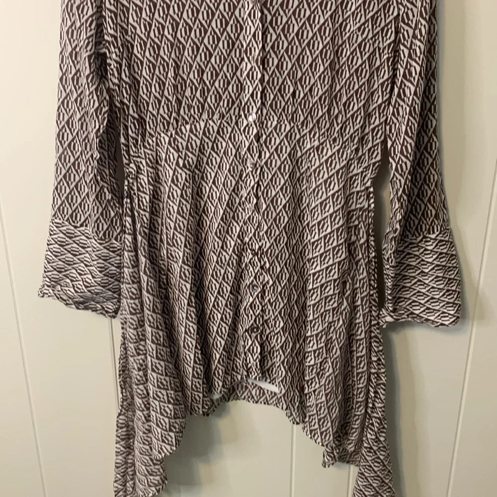 Free People Rillo Brown Shirtdress Size Small